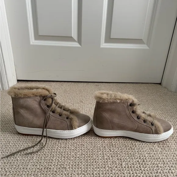 New Theory Suede   Shearling Shoes