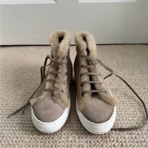 New Theory Suede   Shearling Shoes