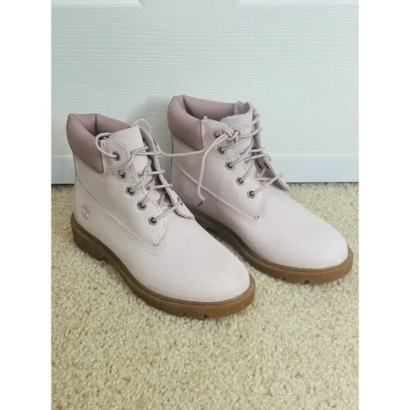 New Timberland Big Girls 6&quot; Classic Water Resistant Boots Sz 2.5 in Light Pink