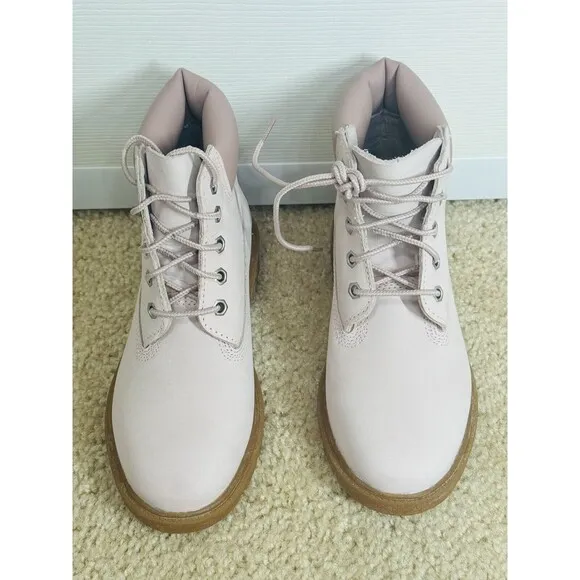New Timberland Big Girls 6&quot; Classic Water Resistant Boots Sz 2.5 in Light Pink