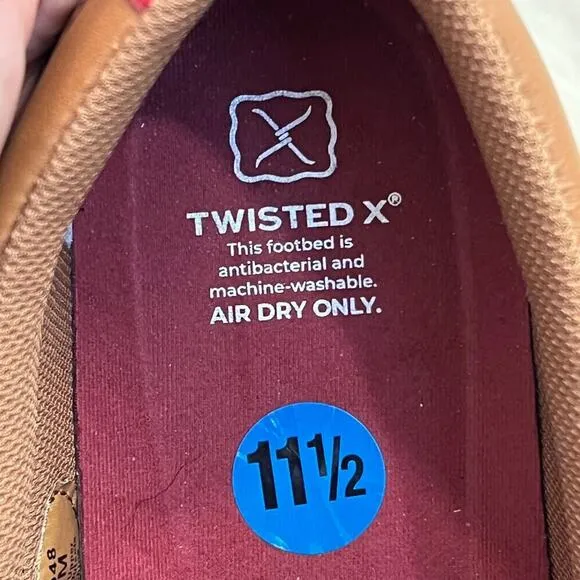 New Twisted X MCA0048 Mens Rice Husk Outsole Slip On Casual Shoes Tan size 11.5