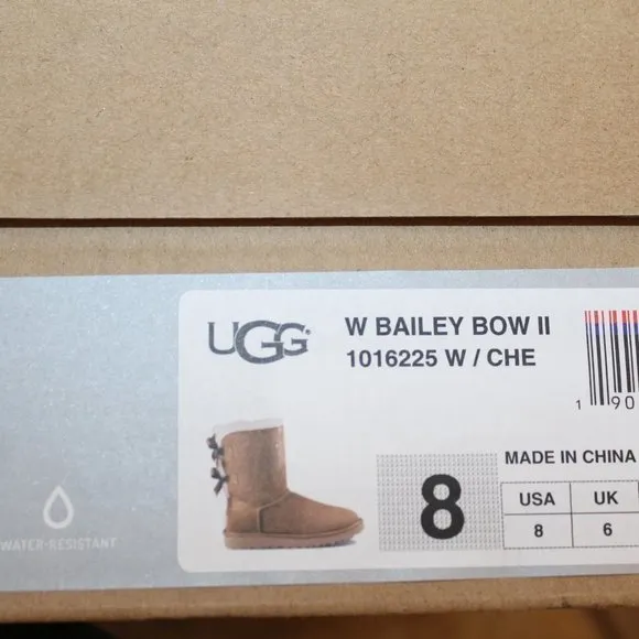 NEW‎ UGG BAILEY BOW II SUEDE BOW BOOTS CHESTNUT