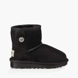 NEW UGG‎ JONA SUEDE SHEARLING GIRL'S MINI SHEARLING LINED BOOTS BLACK