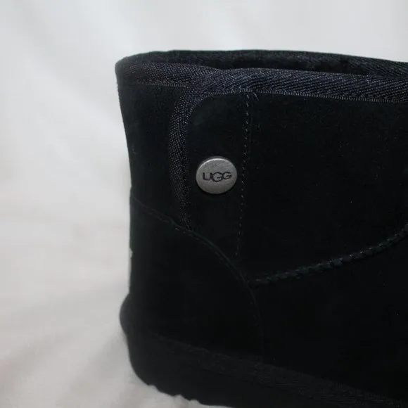 NEW UGG‎ JONA SUEDE SHEARLING GIRL'S MINI SHEARLING LINED BOOTS BLACK