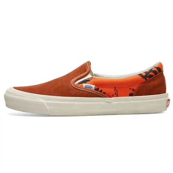 NEW VANS men's modernica u og classic slip on shoes in hawaiian/brown