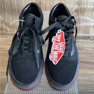 NEW VANS Old Skool Flame Wall Black Black Skate Shoes Sneakers Mens 6.5 Womens 8