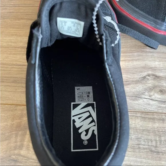 NEW VANS Old Skool Flame Wall Black Black Skate Shoes Sneakers Mens 6.5 Womens 8