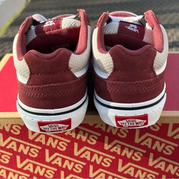 New Vans Suede Low Top Sneakers, Caldrone Madder Brown, Kids, Youth Shoes
