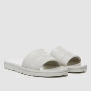 New! Vince Olina Olina Slip On Sandals Leather - Off White