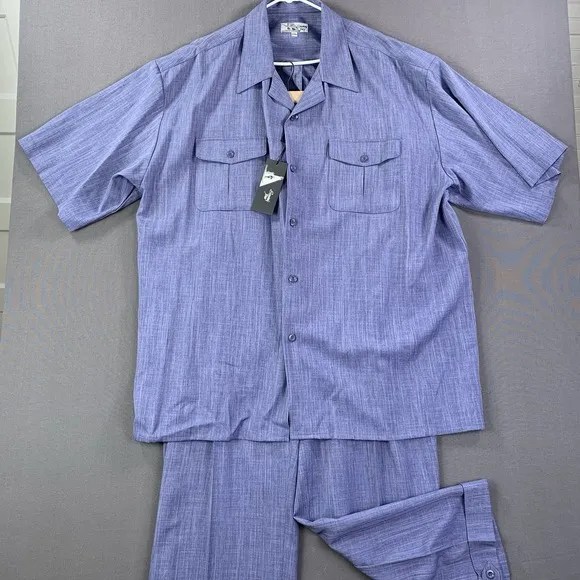 New Vintage Smokey Joe's 2 Pc Leisure Suit Short Sleeve 3XL Breathable &amp; 44/32