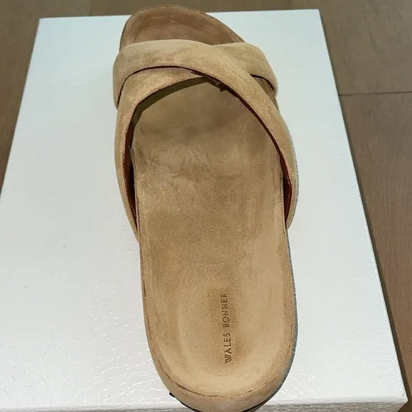 NEW - Wales Bonner Suede Crisscross Sandals Sz 44 (US 11)