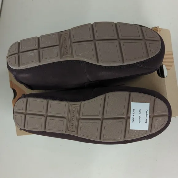 New w/box Kookaburra UGG sz9 suede Tipton brown loafers men's slip on fur lined