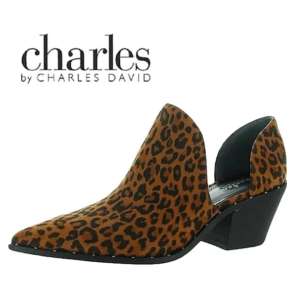 New w/o Box Charles by Charles David Parson Genuine Leather Leopard Print Shoes