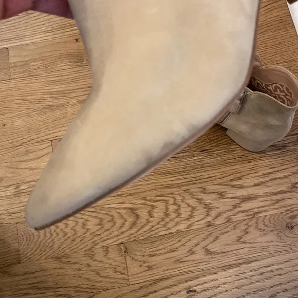New Womens Cole Haan Elyse Grand 360 Beige Suede Heeled Boots Booties Size 9.5