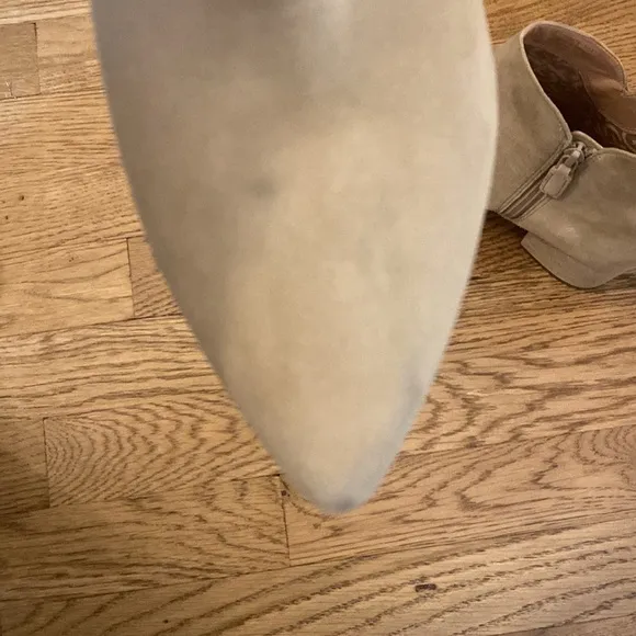 New Womens Cole Haan Elyse Grand 360 Beige Suede Heeled Boots Booties Size 9.5