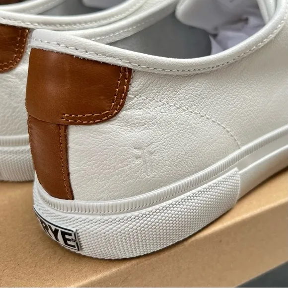 NEW Womens Size 8.5 The Frye Company Gia White Leather Low Top Lace Up Sneaker