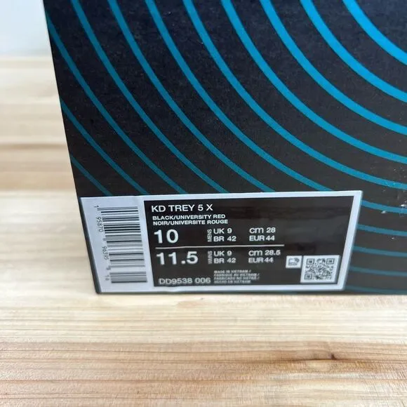 NEW Nike KD Trey 5 X Basketball sneakers shoes Mens 10 Black University Red