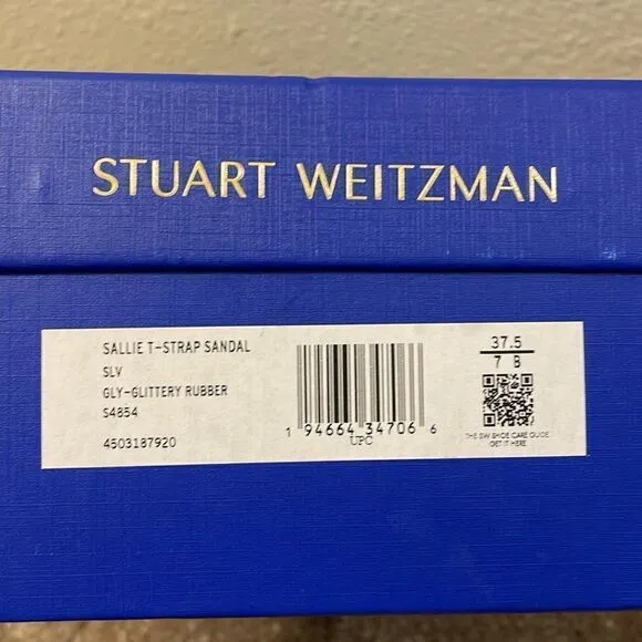 NEW Stuart Weitzman Glittery Rubber Strap Sandals, Size 7.5