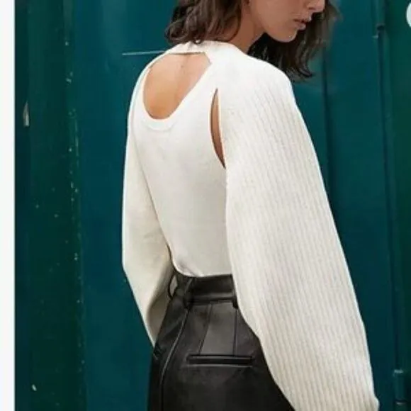 New Ultra Cropped Ribbed Knit Sweater