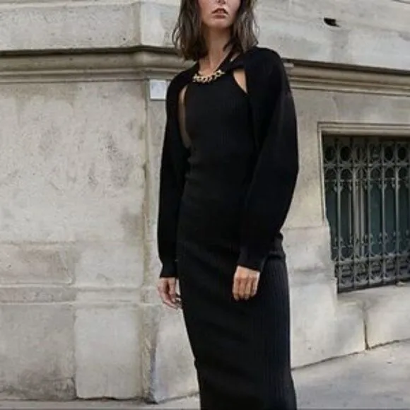 New Ultra Cropped Ribbed Knit Sweater