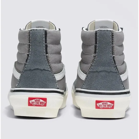 New~~Vans SK8 High Gray Canvas Leather Men’s Size 6.5 or W’s Size 8~~High Top 🩶