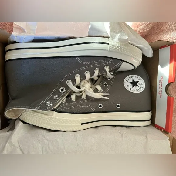 NIB Chuck 70 Recycled Canvas Hi-Top Sneakers Origin Story/Grey
