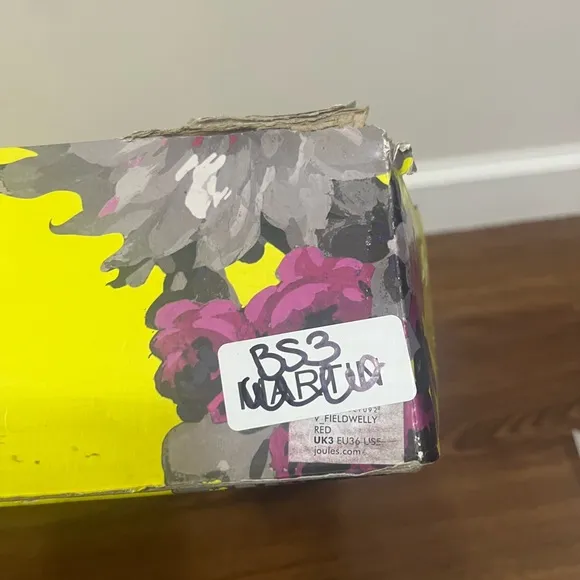 NIB Joules Red Tall Rubber Rain Boots Size 5 US
