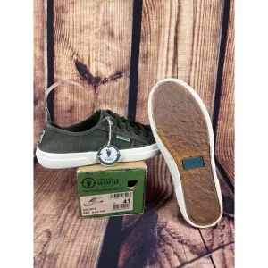 NIB Natural World Green Canvas Men’s 8 Shoes EU Size 41 Vegan Eco Friendly Spain