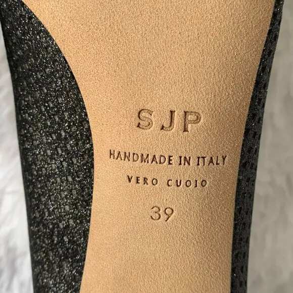 NIB SJP by Sarah J Parker Fishnet Fawn Black Mesh Glow Pumps EU 39 US 8.5 100mm