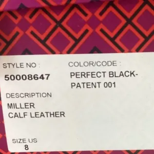 NIB Tory Burch Metal Miller  patent leather Sandals  black 8