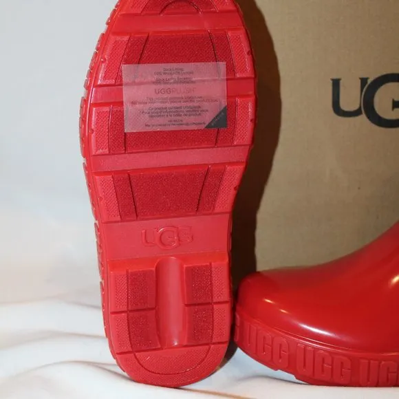 NIB UGG GIRL'S SZ 3 DRIZLITA SHORT‎ RUBBER RAIN BOOTS RED