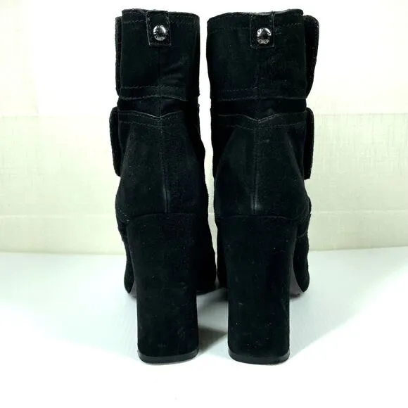 NICOLE MILLER Andi Black Suede Boots Size 7 Goth Whimsigoth Coquette Leather