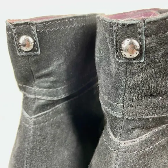 NICOLE MILLER Andi Black Suede Boots Size 7 Goth Whimsigoth Coquette Leather