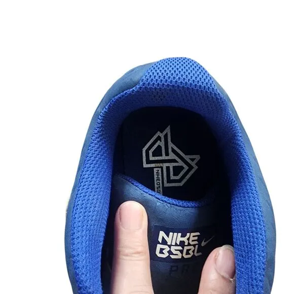 Nike Air BSBL Pro MVP Shoes Men Sz US 15 Blue/White Lace-Up Synthetic 684685-411