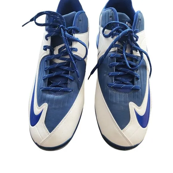 Nike Air BSBL Pro MVP Shoes Men Sz US 15 Blue/White Lace-Up Synthetic 684685-411