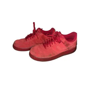 Nike Air Force 1 07 Low Triple Red Suede Shoes Size 10.5 Men's 718152-601 RPM‎