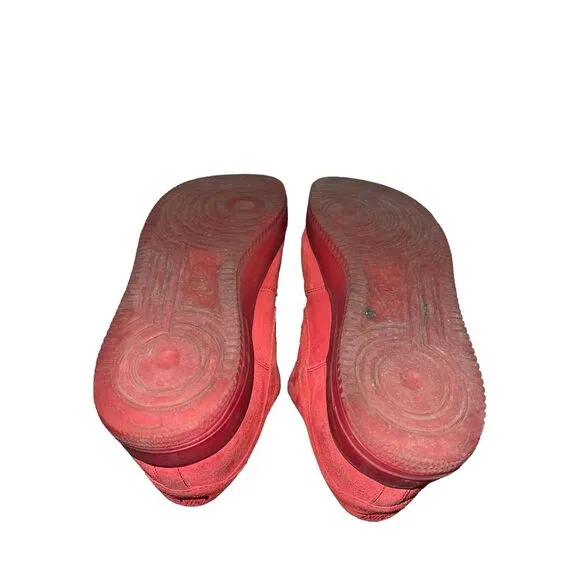 Nike Air Force 1 07 Low Triple Red Suede Shoes Size 10.5 Men's 718152-601 RPM‎