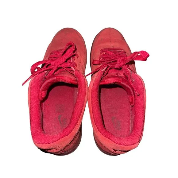 Nike Air Force 1 07 Low Triple Red Suede Shoes Size 10.5 Men's 718152-601 RPM‎
