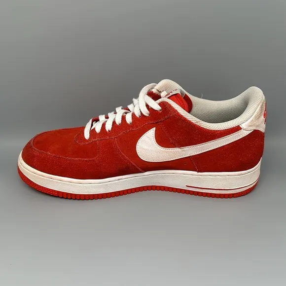 Nike Air Force 1 '07 University Red Suede Shoes Men’s Sz 10.5