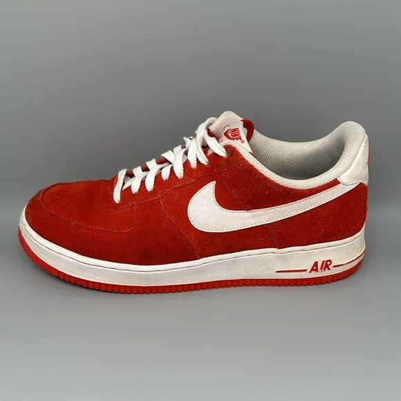 Nike Air Force 1 '07 University Red Suede Shoes Men’s Sz 10.5