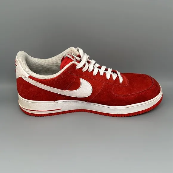 Nike Air Force 1 '07 University Red Suede Shoes Men’s Sz 10.5
