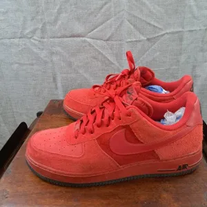 Nike Air Force 1 ‘07 Varsity Red Suede Men’s Shoes Sz 12 / 315122-608