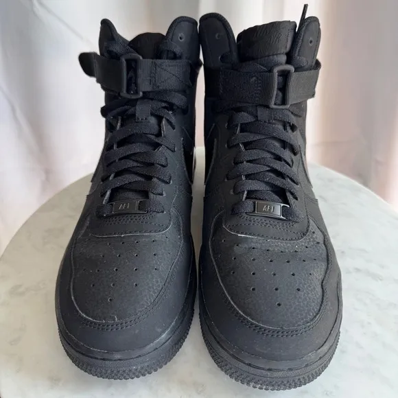 Nike Air Force 1 High Top Sneakers Black Youth Shoes Size 7Y