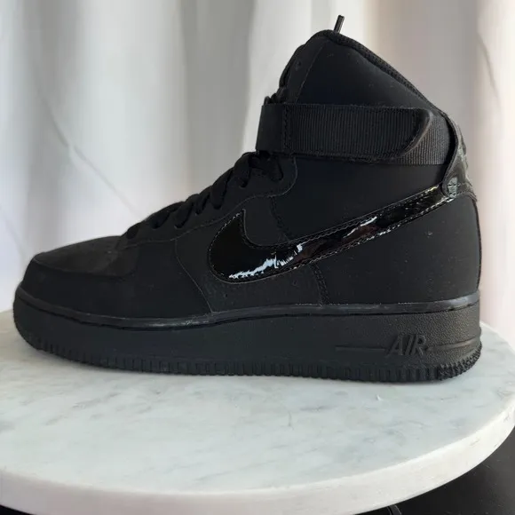 Nike Air Force 1 High Top Sneakers Black Youth Shoes Size 7Y