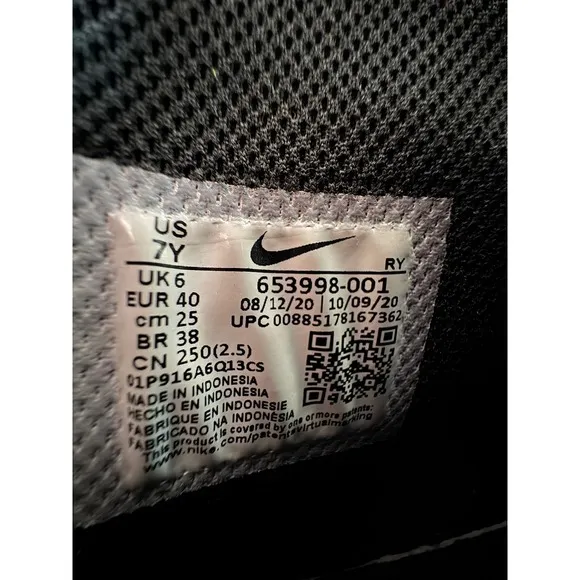 Nike Air Force 1 High Top Sneakers Black Youth Shoes Size 7Y