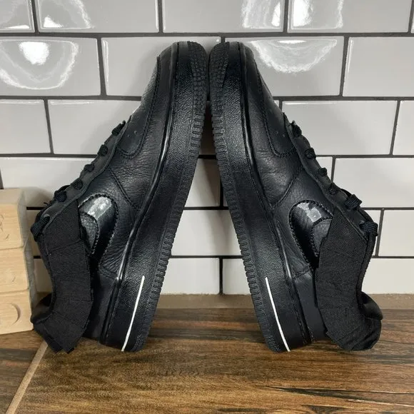 Nike Air Force 1 LV8 Ruffle Youth Girl's Size 4Y Shoes Black Leather Sneakers