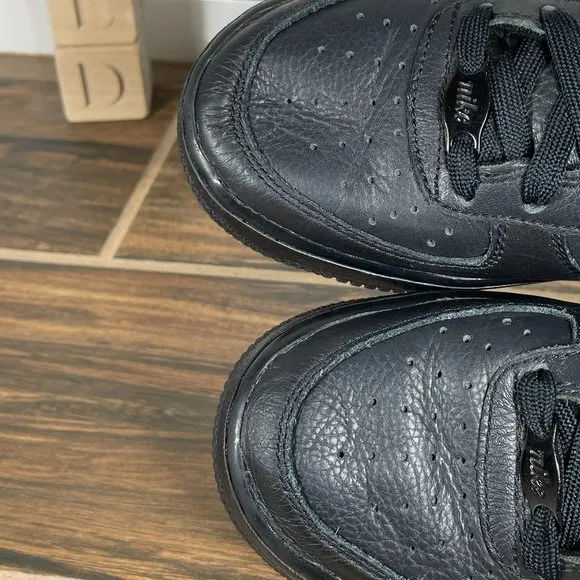 Nike Air Force 1 LV8 Ruffle Youth Girl's Size 4Y Shoes Black Leather Sneakers