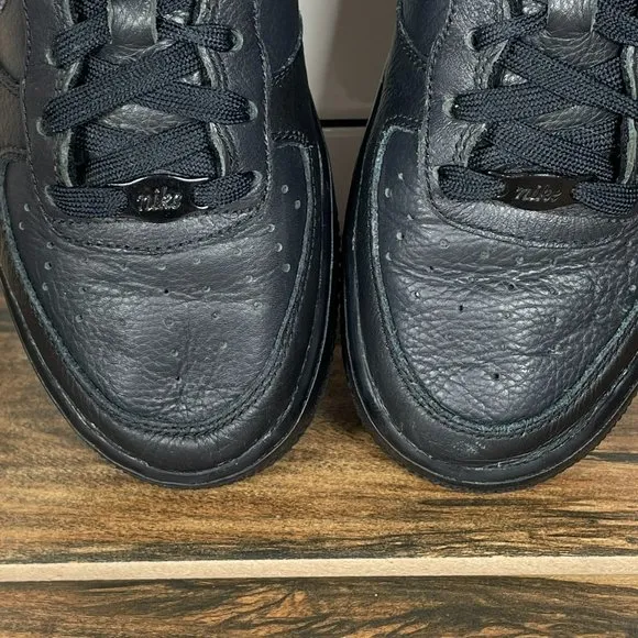Nike Air Force 1 LV8 Ruffle Youth Girl's Size 4Y Shoes Black Leather Sneakers