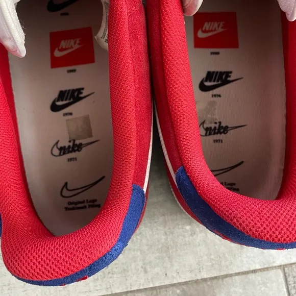 Nike Air Force 1 men’s leather suede shoes Red first use pack size 18