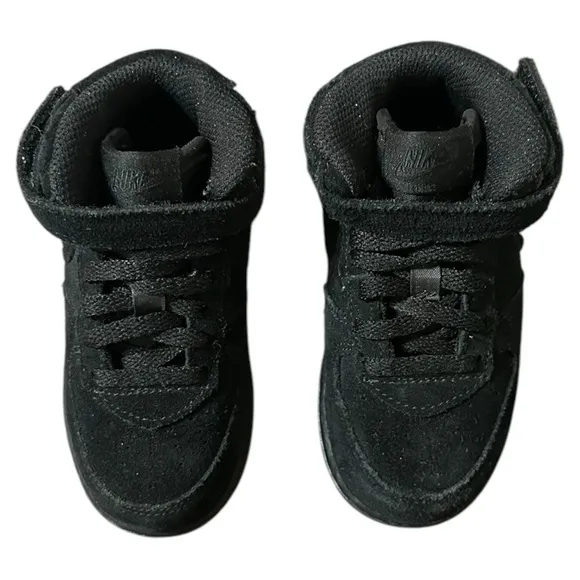 Nike Air Force 1 Mid LV8 859338 Black Suede Sneaker Athletic Shoes Toddler 8C